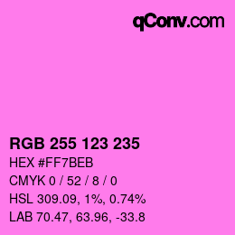 Farbcode: RGB 255 123 235 | qconv.com