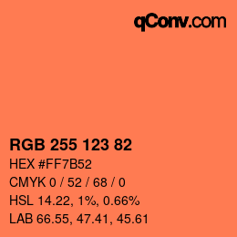 カラーコード: RGB 255 123 82 | qconv.com