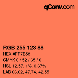 カラーコード: RGB 255 123 88 | qconv.com