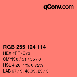 Color code: RGB 255 124 114 | qconv.com