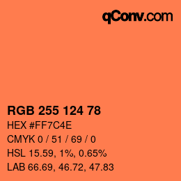 カラーコード: RGB 255 124 78 | qconv.com