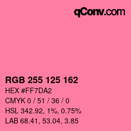 Color code: RGB 255 125 162 | qconv.com