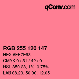 Farbcode: RGB 255 126 147 | qconv.com