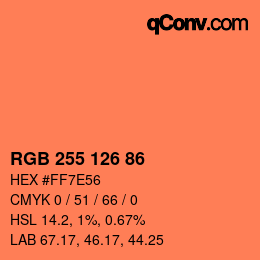 Farbcode: RGB 255 126 86 | qconv.com