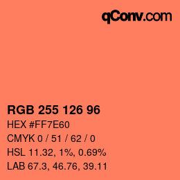 Farbcode: RGB 255 126 96 | qconv.com