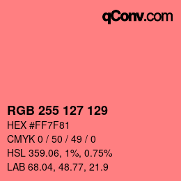 Farbcode: RGB 255 127 129 | qconv.com