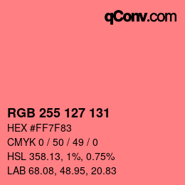 Color code: RGB 255 127 131 | qconv.com