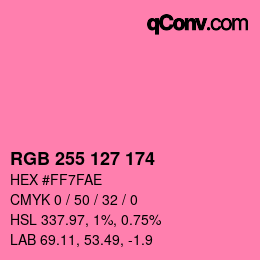 Color code: RGB 255 127 174 | qconv.com
