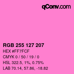 Color code: RGB 255 127 207 | qconv.com