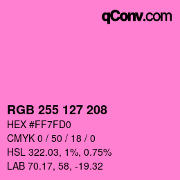 Farbcode: RGB 255 127 208 | qconv.com