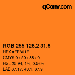 カラーコード: RGB 255 128.2 31.6 | qconv.com