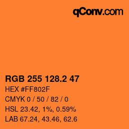 Color code: RGB 255 128.2 47 | qconv.com