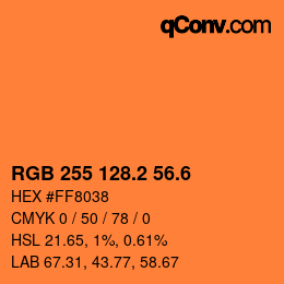 カラーコード: RGB 255 128.2 56.6 | qconv.com
