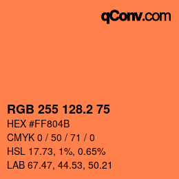 Color code: RGB 255 128.2 75 | qconv.com