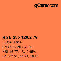 Color code: RGB 255 128.2 79 | qconv.com