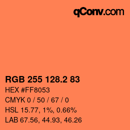 Color code: RGB 255 128.2 83 | qconv.com