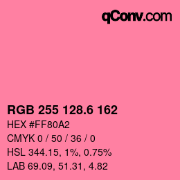 カラーコード: RGB 255 128.6 162 | qconv.com