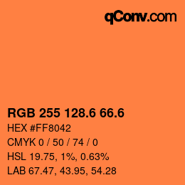 カラーコード: RGB 255 128.6 66.6 | qconv.com