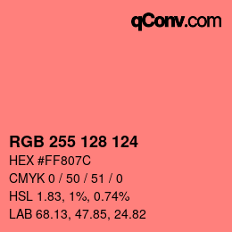 Color code: RGB 255 128 124 | qconv.com