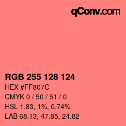 Color code: RGB 255 128 124 | qconv.com