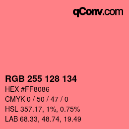 Farbcode: RGB 255 128 134 | qconv.com