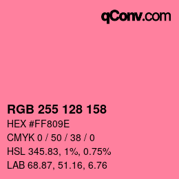 Color code: RGB 255 128 158 | qconv.com