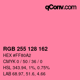 Color code: RGB 255 128 162 | qconv.com