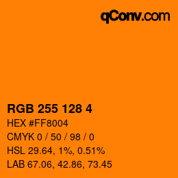 Color code: RGB 255 128 4 | qconv.com