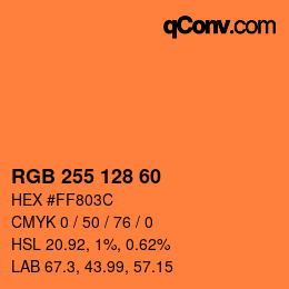 カラーコード: RGB 255 128 60 | qconv.com
