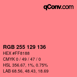 カラーコード: RGB 255 129 136 | qconv.com
