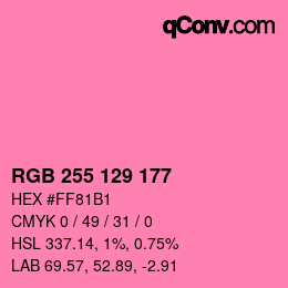 Farbcode: RGB 255 129 177 | qconv.com