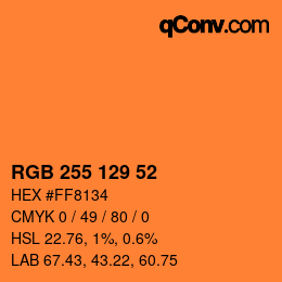 カラーコード: RGB 255 129 52 | qconv.com