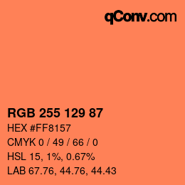 Color code: RGB 255 129 87 | qconv.com