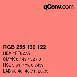 Farbcode: RGB 255 130 122 | qconv.com