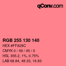 Farbcode: RGB 255 130 140 | qconv.com