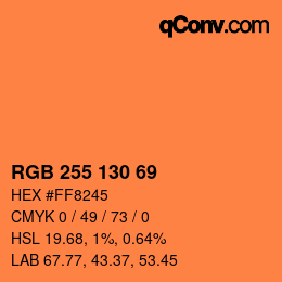 颜色代码: RGB 255 130 69 | qconv.com