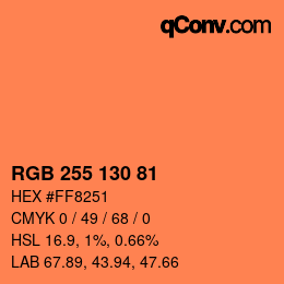 Color code: RGB 255 130 81 | qconv.com