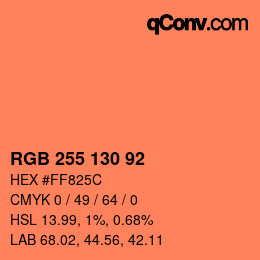 Farbcode: RGB 255 130 92 | qconv.com