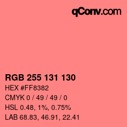 Farbcode: RGB 255 131 130 | qconv.com