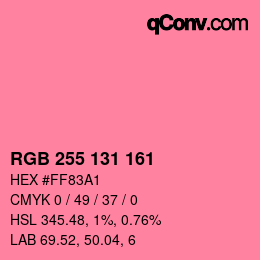 カラーコード: RGB 255 131 161 | qconv.com