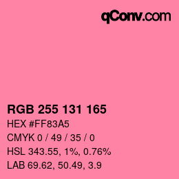 Código de color: RGB 255 131 165 | qconv.com