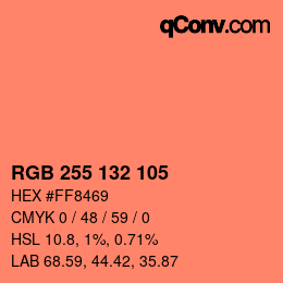 Color code: RGB 255 132 105 | qconv.com