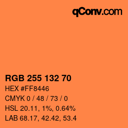 カラーコード: RGB 255 132 70 | qconv.com