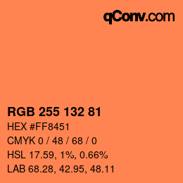 カラーコード: RGB 255 132 81 | qconv.com