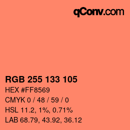 Color code: RGB 255 133 105 | qconv.com