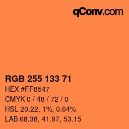 カラーコード: RGB 255 133 71 | qconv.com