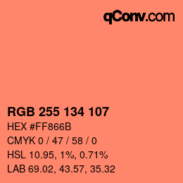 Color code: RGB 255 134 107 | qconv.com