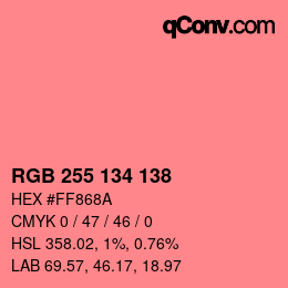 Color code: RGB 255 134 138 | qconv.com