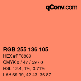 Color code: RGB 255 136 105 | qconv.com