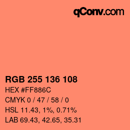 Color code: RGB 255 136 108 | qconv.com